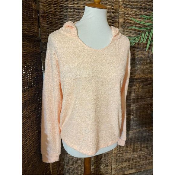 SO Women's Hooded Sweater Long Sleeve Pullover Crewneck Casual Orange Size Large - Picture 2 of 8